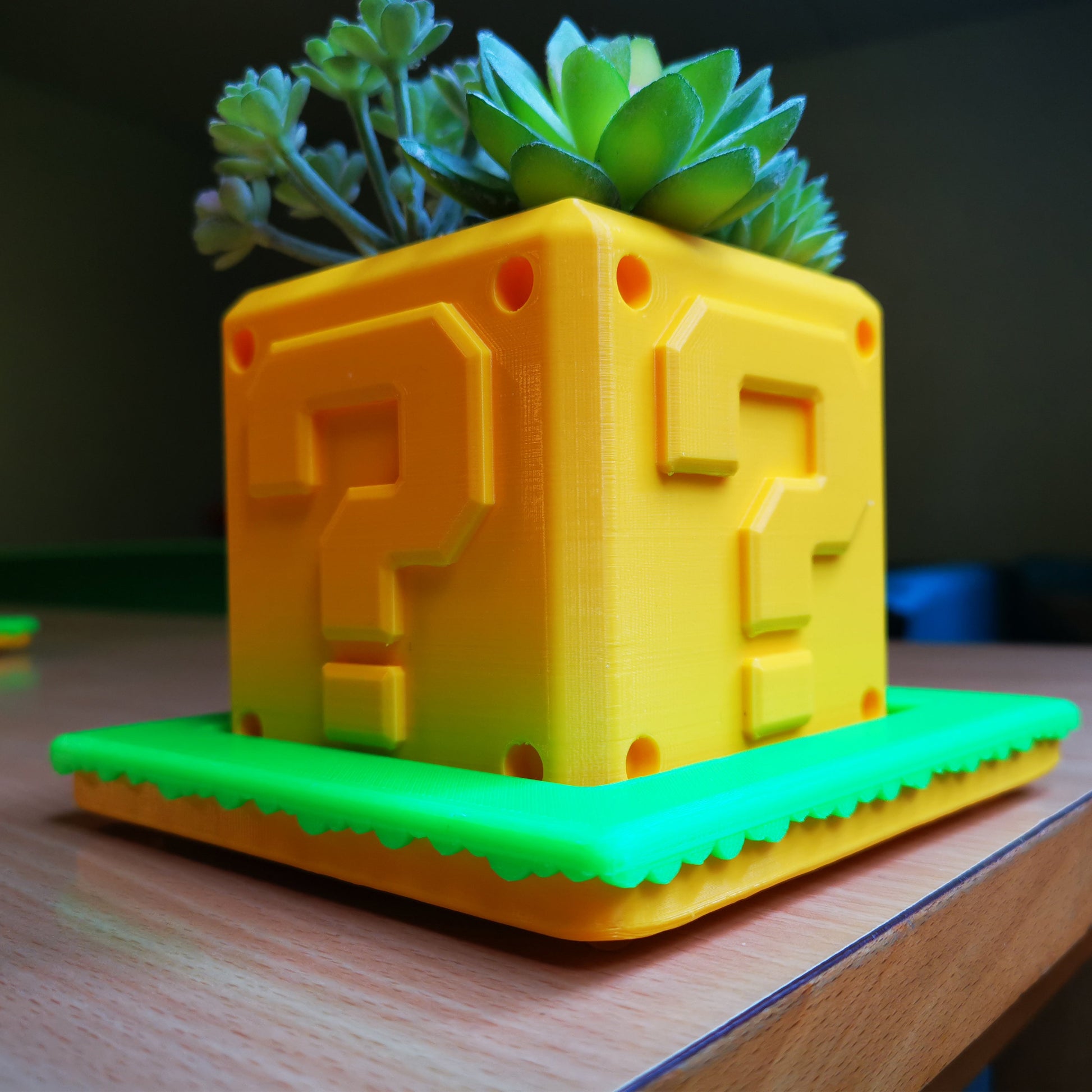 Super Mario Question Block  Planter| Flower Pot | Super Mario Planter | Office Decor | Home Decor