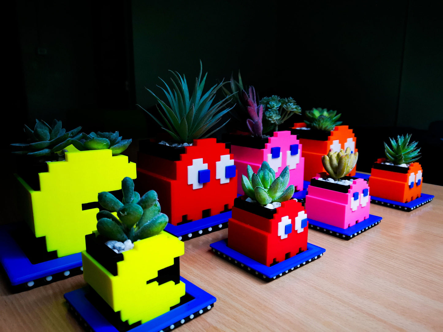 Pac-Man and Ghosts Planter Set | Flower Pot | Arcade Planter | Office Decor | Home Decor